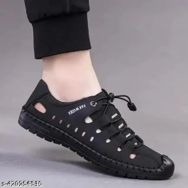 Sandals for Men (Black, 6)