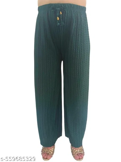 Palazzo Pants for Women (Green, XXL)