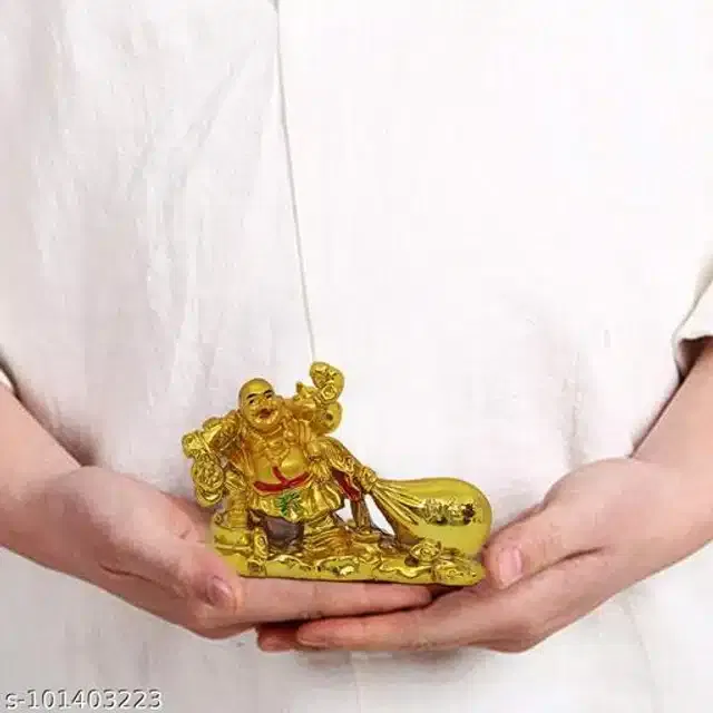 Laughing Buddha Showpieces (Gold)