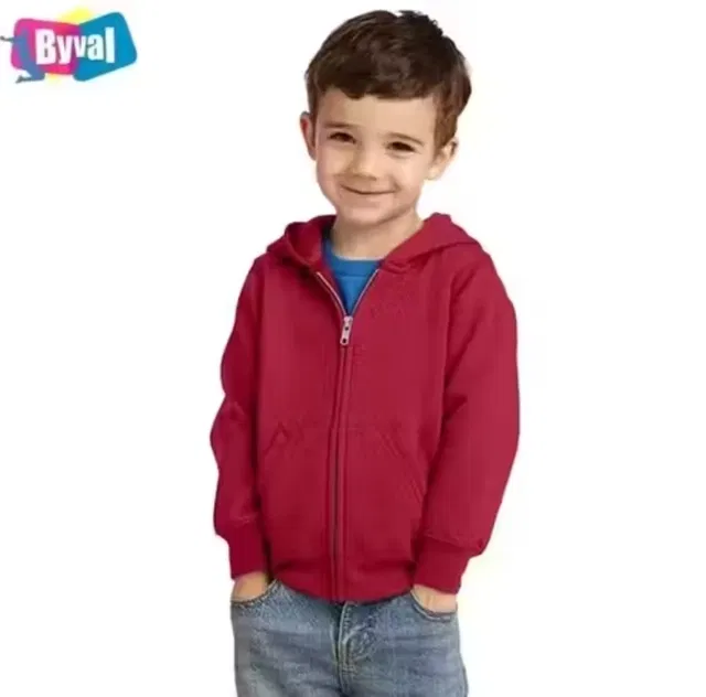 Light Fleece Solid Hoodie for Kids (Red, 9-10 Years)