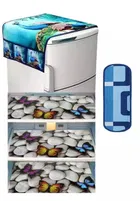 Knit Printed Fridge 3 Pcs Mat with Top & Handle Cover 