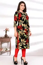 Crepe Floral Print Kurti for Women 