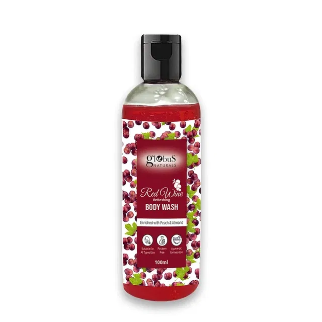 ग्लोबस नेचुरल्स रेड वाइन रिफ्रेशिंग बॉडी वॉश 100 ml