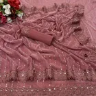 Lycra Blend Solid Saree for Women, Dark Pink 