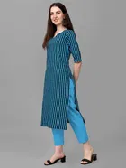 Women Cotton Blend Striped Kurta 