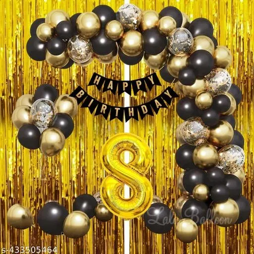 33 Pcs 8th Birthday Decoration kit for Kids, Multicolour, Set of 1