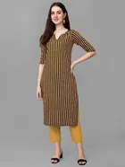 Women Cotton Blend Striped Kurta 