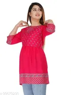 Anarkali Rayon Printed Kurti for Women 