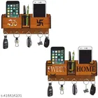JAIPUR WOODEN CRAFTS wooden Keyholder- OM & Sweet Home (Pack of 2)