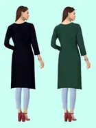 Crepe Solid Kurtis for Women 