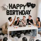 6th Happy Birthday Balloon Decoration Kit ,Black, Set Of 1