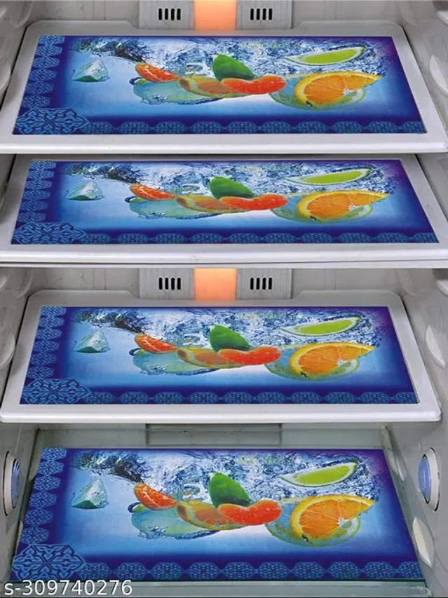 Waterproof Fridge Mats (Multicolor, Pack of 4)