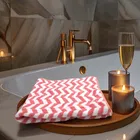 Safina Hand & Bath Towel Set Pack of 2 Chevron Pink