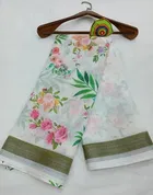 Cotton Linen Printed Saree for Women 