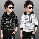 Cotton Blend Printed Hoodies for Boys (Black & White, 2-3 Years) (Pack of 2)