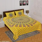 Cotton Queen Bedsheet with 2 Pillow Cover 