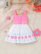 Rayon Printed Dresses for Girls (Multicolor, 1-2 Years)