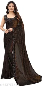Lycra Sequence Saree for Women 