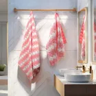 Safina Hand & Bath Towel Set Pack of 2 Diamond Pink