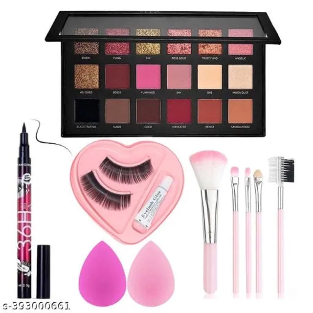 Face Makeup Combo (Multicolor, Set of 10)