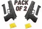 Plastic Gun Toys (2 Pcs) with 120 Pcs Bullets for Kids (Black & Yellow)