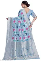 Cotton Linen Zari Woven Saree for Women 