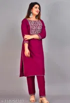 Rayon Printed Kurta with Pant for Women 