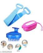 Silicone Body Back Scrubber & Body Scrubbing Brush with Scalp Massager 