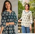 Botanical Cotton Short Kurti for Women, Pack of 2 