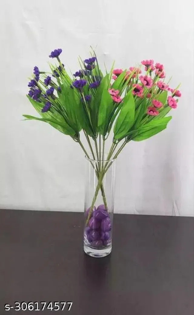 Plastic Artificial Flower (Multicolor, Pack of 2)