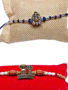 Ganes Ji Shiv Metal Rakhi, Pack of 2 