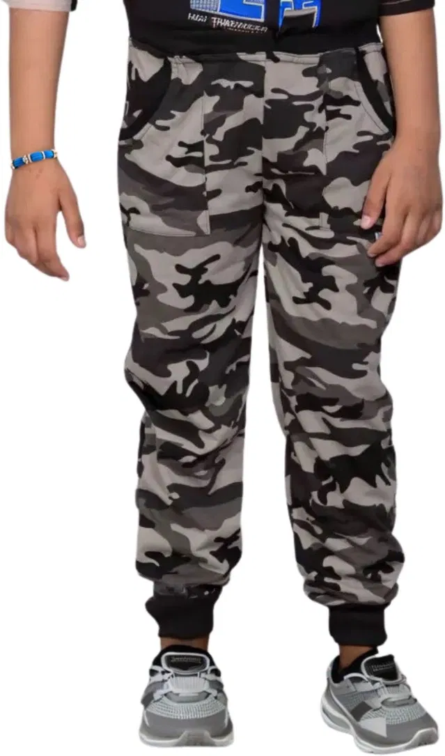 Cotton Blend Regular Fit Trackpants for Boys & Girls (Grey, 10-11 Years)