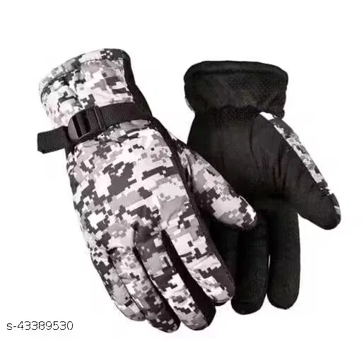 Woolen Fur Winter Hand Gloves for Men (Multicolor, Free Size)