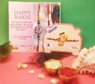 Alloy Rakhi with Greeting Card & Roli Chawal 