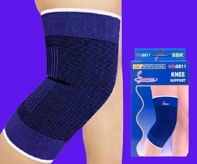Polyester Solid Knee Sleeves for Women (Blue, Set of 1)