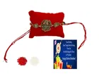 Metal Rakhi with Greeting Card & Roli Chawal 