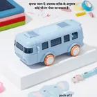 Plastic Bus Shape Sipper Bottle for Kids, Multicolor 