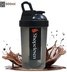 Plastic Gym Shaker Bottle (Black, 500 ml)