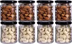 Afast 200 ML Glass Jar Round Shape,with Black Metal Color Cap Rust Proof Air Tight '