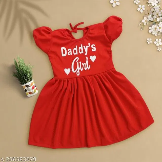 Crepe Frock for Girls (Red, 18-24 Months)