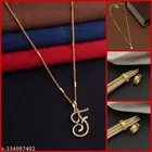 Alloy 2 Pcs Pendant with Chain & 2 Pair Earrings for Women 