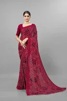 Georgette Printed Saree for Women 