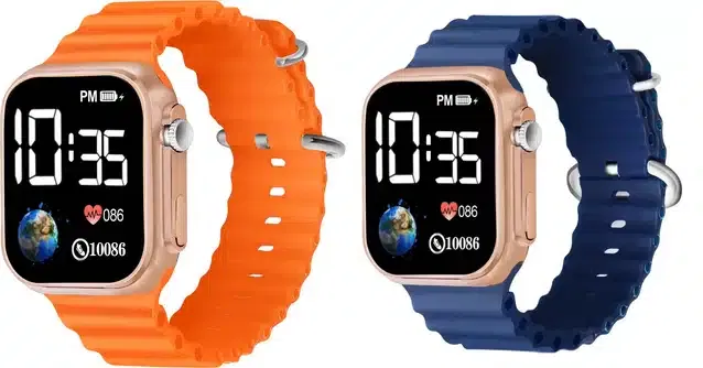 Electronic LED Digital Watch for Kids (Multicolor, Pack of 2)