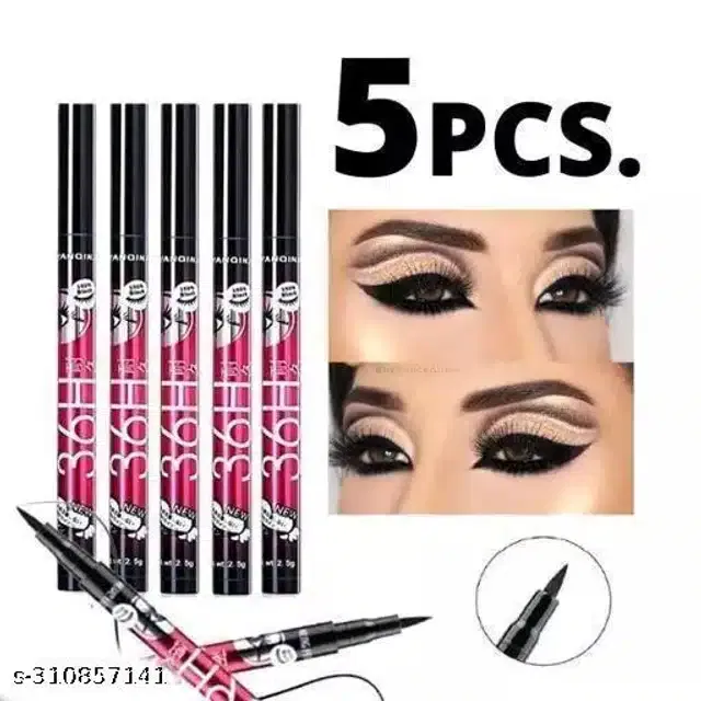 Eye Liner for Girls & Women (Black, Pack of 5)
