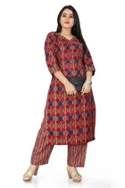Cotton A-Line Kurti with Pant 