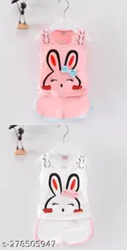 Hosiery Cotton Sleeveless Top & Bottom Clothing Set for Girls 