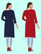 Crepe Solid Kurtis for Women 