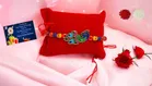 Metal Rakhi with Greeting Card & Roli Chawal 