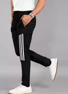 Polyester Blend Slim Fit Track Pants for Men (Black, XXL)