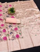 Cotton Linen Zari Woven Saree for Women 